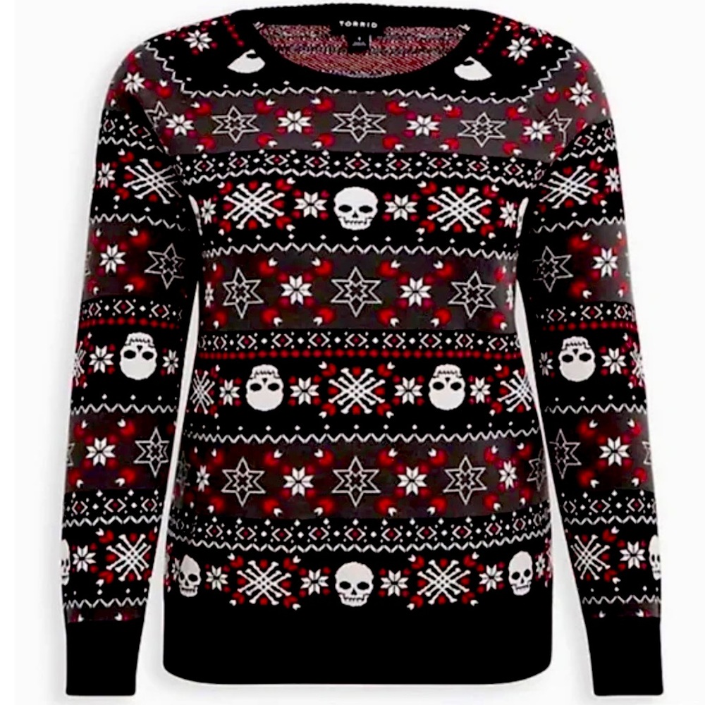 TORRID Fair Isle Skull Sweater 1X